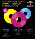 33/45 Record store Opening Party flyer by Zagga