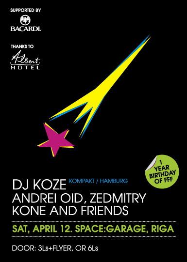 dj koze, Andrei Oid, Zedmitry, Kone in Space:Garage 1 year birthday party